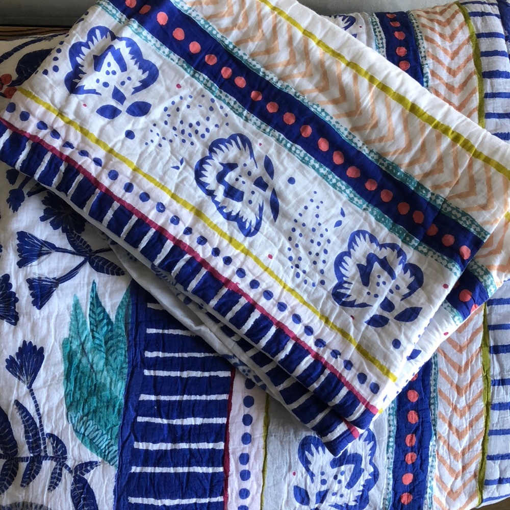 Anthropologie Quilt & Matching Shams